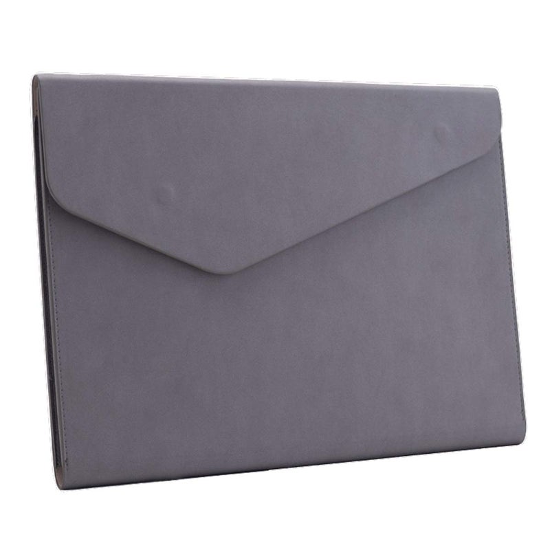 Enyuwlcm PU Leather A4 File Folder Document Holder Waterproof Portfolio Envelope Folder Case with Invisible Magnetic Closure Gray - Image 1